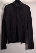 Prada Mens LS Collared T-Shirt Black S - £77.68 GBP