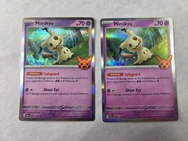 (2x) Mimikyu 2023 Trick Or Trade Halloween Stamp Pokemon TCG Holo Rare 0... - $4.95