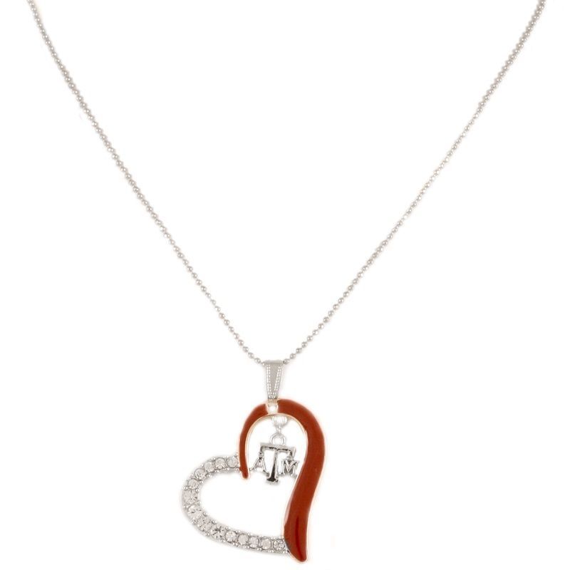 Texas A&M Aggies Licensed Heart Crystal Necklace - $11.40