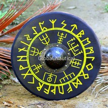 Deep Carved Handmade Wood Viking Shield Norse Compass Design 24&quot;-
show origin... - £150.23 GBP