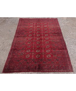 Stunning 4x6 Bokhara Tribal Rug - Handmade Red Turkmen Area Rug - $8,909.70 MXN