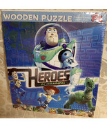 Disney Pixar Toy Story Heroes In Training Wooden Puzzle 9X9&quot; (N-1) - $138.03 MXN