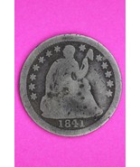 Bent 1841 P Seated Liberty Half Dime Silver Guaranteed Authentic &amp; Genui... - $24.99
