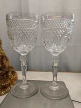 6 Cris D&#39;arques Durand Antique Clear (Knob) Wine Glasses - £39.56 GBP