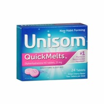 Unisom SleepMelts (Sleep Melts) Night Time Sleep Aid, Cherry Flavor, 24 Tablets - £23.45 GBP