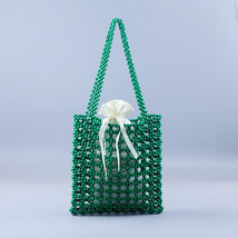 Green Beaded Bag, Bead Bag Bead Shoulder Bag, Green evening Bead Bag Purse - £47.18 GBP