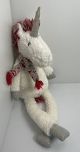 Pier 1 Imports Pippy Unicorn Plush Red Fair Isle Scarf  White 20&quot; Stuffed Animal - £9.02 GBP