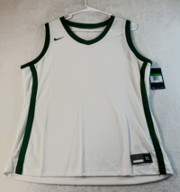 Nike Tank Top Womens XL White Green Trim 100% Polyester Sleeveless Round Neck - £18.82 GBP