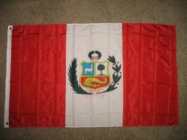 3X5 Peru Crest Super-Poly Flag 3&#39;X5&#39; Banner Brass Grommets - £3.82 GBP