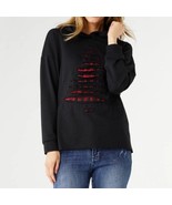 Spruce Christmas Tree Cutwork Hooded Top Black XXL - $74.47 CAD