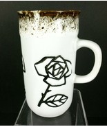 Vintage ROSE Stoneware Embossed MUG Drip Glaze Japan Coffee Tea Relief F... - £19.34 GBP