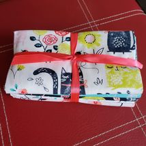 Craft Fabric, Fat Quarters, set of 5, Cats Butterflies Flowers Fabric Pieces