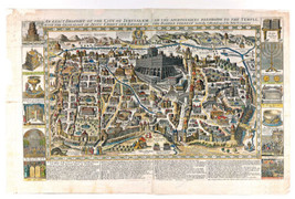Biblical Maps of Jerusalem and Ancient Templar 2 Map Set, Shows Old Sites - £31.64 GBP