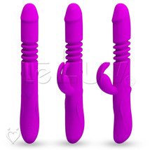 LeLuv Rechargable Rabbit Vibrator Thrusting and Rotating Smooth Purple S... - £43.51 GBP