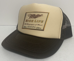 Miller High Life Beer Hat Trucker Hat snapback Brown Tan The Champagne Of Beers - £13.14 GBP