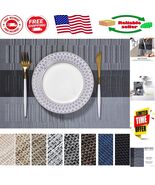 Chic Rectangular Placemats Set of 6 - Durable and Wipeable for Dining Pe... - $526.10 MXN