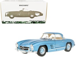 1958 Mercedes-Benz 300 SL Roadster (W198) Blue Metallic 1/18 Diecast Model Car - $229.47