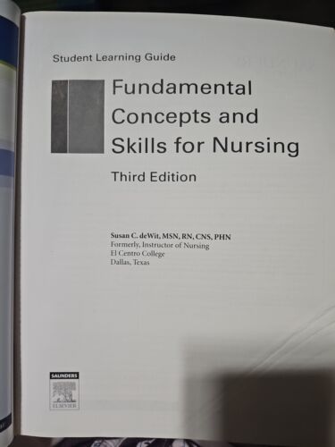 Fundamental Concepts Skills for Nursing Student Learning Guide 3rd Edition Dewit Item image 3