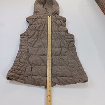 Be By Blanc Noir Vest Hooded Women's M Brown Quilted Full Zip Pockets Insulated image 7