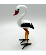 New Collection! Murano Glass Handcrafted Unique Lovely Stork Figurine Si... - $54.57 CAD