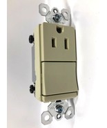 P&amp;S TM818-ICC6 Decorator 1 SP Switch + Outlet 15A Ea. 120VAC , Ivory - 6... - £23.28 GBP