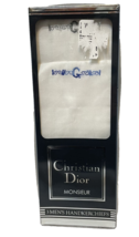 Christian Dior Monsieur Box of 2 Mens Handkerchiefs Embroidered 2 in Box - $14.58