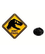 “Don’t Touch” Jurassic Park Style Dinosaur Skull, Metal Enamel Pin - New - $5.50