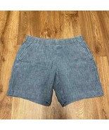 Lands End Blue Gray Chambray Pull On  Mid Rise Shorts Womens Size 8P Petite - £20.62 GBP