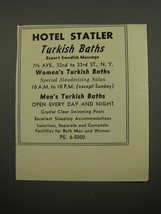 1951 Hotel Statler Ad - Turkish Baths - £14.78 GBP