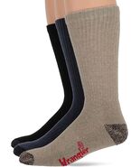 Wrangler Mens Cotton Cushion Work Boot Crew Socks Made in USA 3 Pair Pack - $12.99
