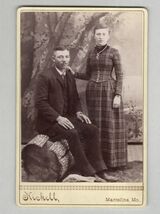 Vintage 1800s Couple Photo – Nickell, Marceline, Missouri, Antique Portrait - $39.99