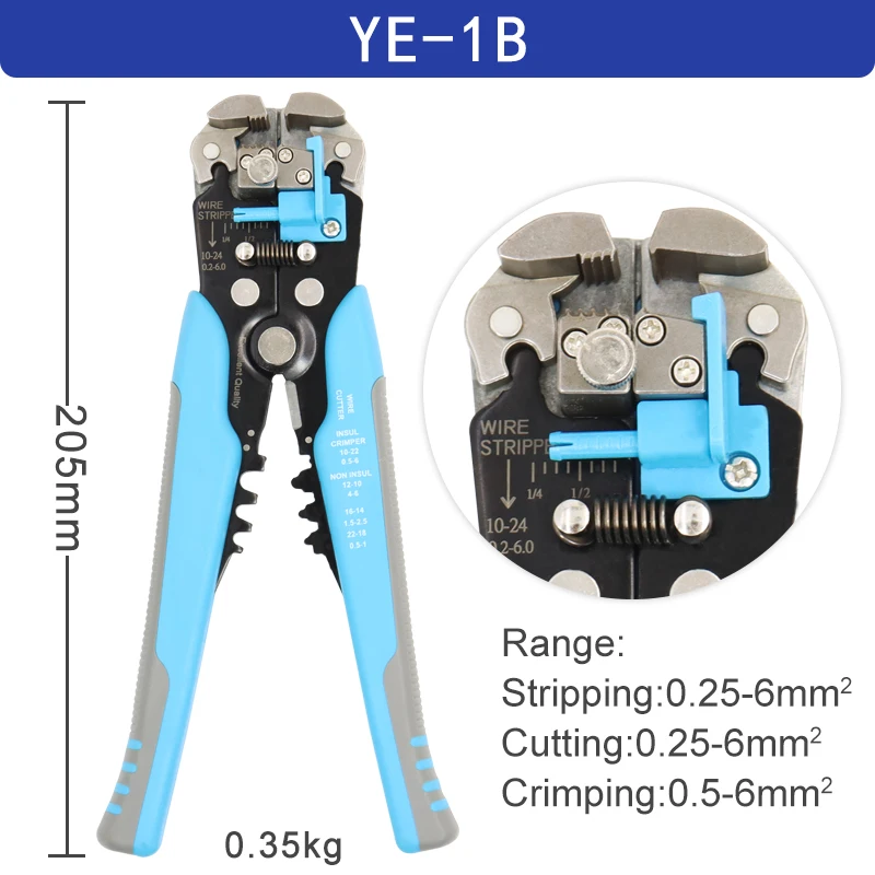YE-1 automatic wire stripper 0.25-6mm cping pliers cable cutter Mini pra... - £214.63 GBP