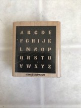 Alphabet reverse print RUBBER STAMP 2005 stampin up wood mounted block - £12.88 GBP