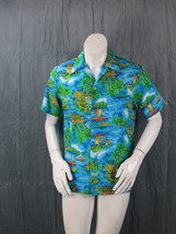 Vintage  Hawaiian Aloha Shirt -  Island Kon Tiki Pattern Royal Hawaiian - Medium - £51.83 GBP