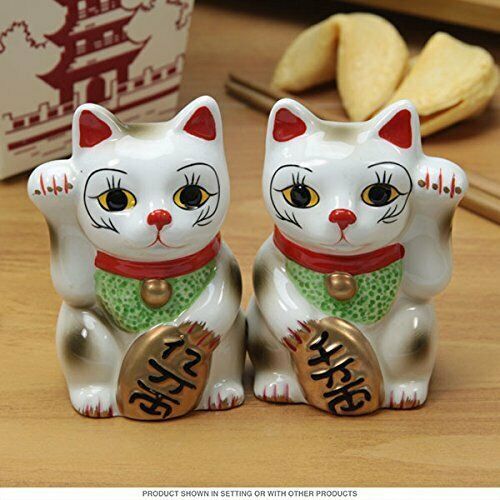 Primary image for Ebros Japanese Maneki Neko - Magnetized Ceramic Salt & Pepper Shakers