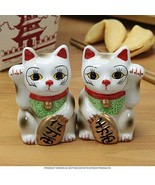 Ebros Japanese Maneki Neko - Magnetized Ceramic Salt &amp; Pepper Shakers - £13.42 GBP