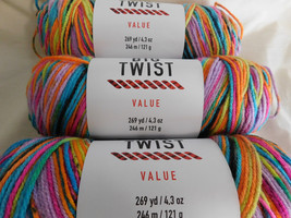 Big Twist Value lot of 3 Rainbow Bright Dye Lot 450216 - £12.50 GBP