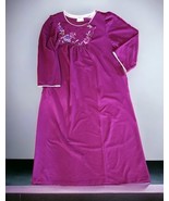 Vintage Vanity Fair Plum Velour Fleece Zip Long Robe Housecoat Pockets E... - €26,79 EUR