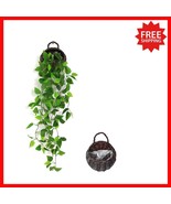 Elegant 3.5ft Artificial Hanging Ivy Vine with Basket - No Maintenance R... - $650.77 MXN