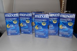 Blank VHS Tape Maxell Standard Grade 6 Hour T-120 Lot Of 6 Recordable VH... - £23.48 GBP
