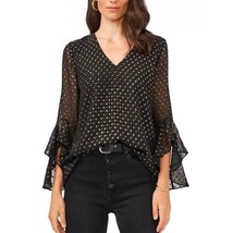 Vince Camuto Clip-Dot Bell-Sleeve Top Xs - £61.54 GBP