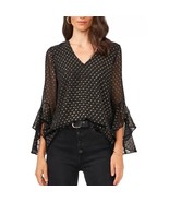 VINCE CAMUTO Clip-Dot Bell-Sleeve Top XS - £62.19 GBP