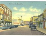 Oak Street in Mt Carmel Pennsylvania Linen Postcard - $9.90