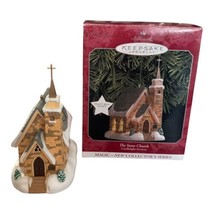 1998 Hallmark Keepsake Ornament Stone Church Candlelight Services #1 In Series - $5.00