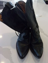 Los Compadres Black Leather Mexican Boots Size 27 1/2 Or Size 9 In U.S. - £56.82 GBP