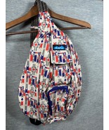 Kavu Rope Sling Bag Aztec Print Canvas Crossbody Backpack Adjustable Strap - $19.93