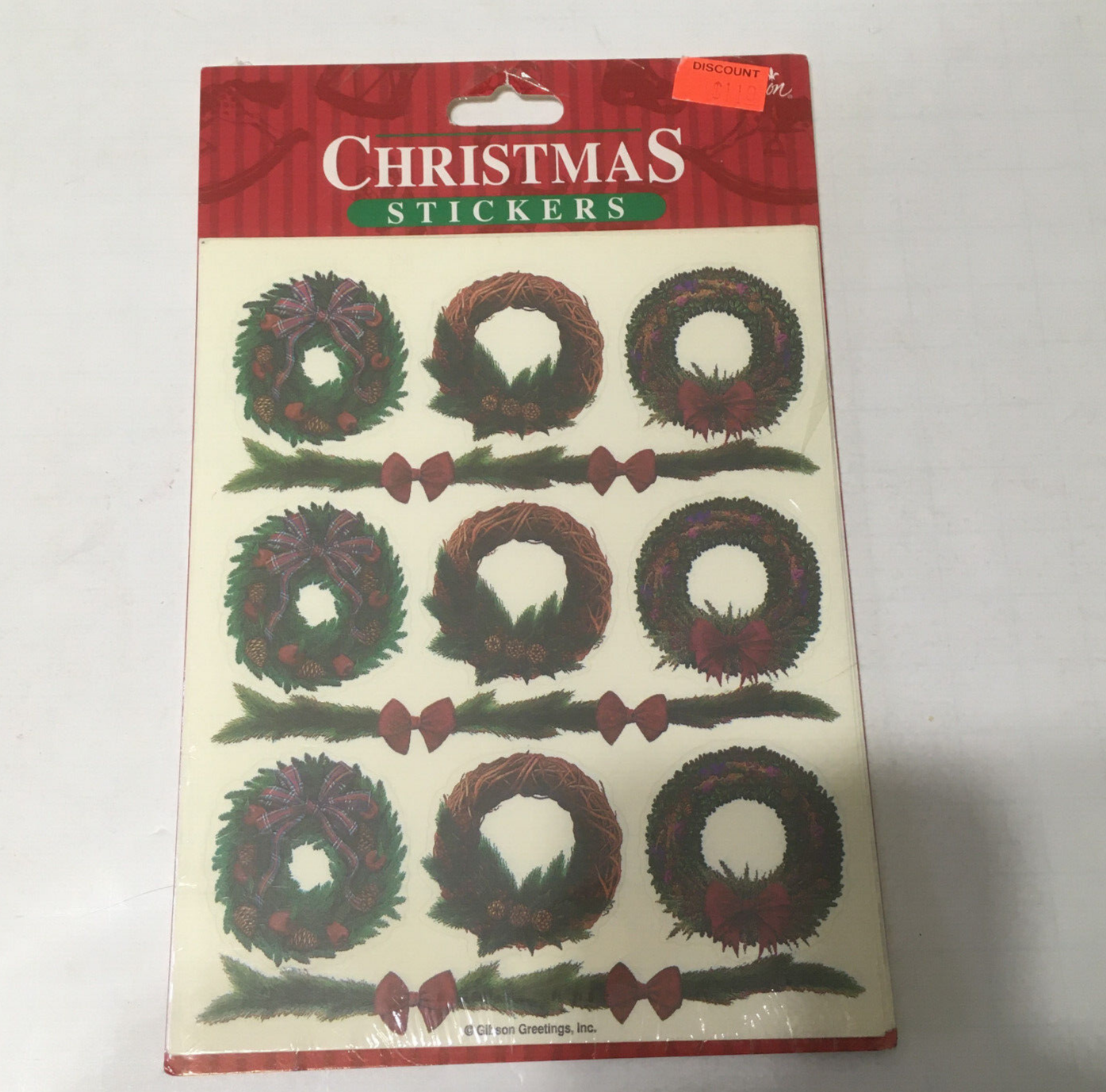 Vintage Christmas wreath stickers still in original packaging - $19.75