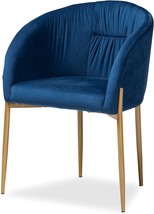 Baxton Studio Ballard Dining Chairs, Navy Blue/Gold - £109.33 GBP