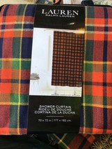 Lauren Ralph Lauren Tartan Plaid Shower Curtain 70&quot;72&quot; Fabric Multi Colored Nip - £39.55 GBP