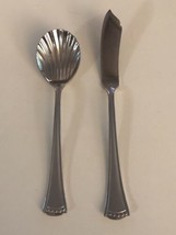 Lenox Portola 1 Sugar Spoon and 1 Butter Knife 18/10 Glossy  - £15.35 GBP